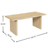 Scalloped Oak Veneer Dining Table with Ribbed Legs, 68.75"