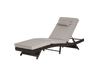 Outdoor Wicker Chaise Lounge with Adjustable Backrest, Armrests and