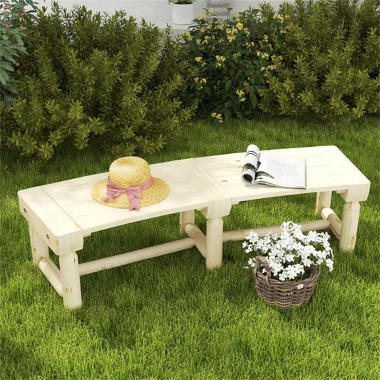 Fir Wood Slatted Garden Bench, Seats Two
