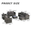 Outdoor Patio Seating Set 6-piece set with Cushions for Patio, Garden