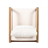 Acacia Wood Club Chair with Beige Cushion Set