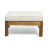 5-Piece Acacia Wood Outdoor L-Shaped Sofa Set with Ottoman