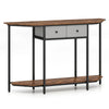 2-Tier Industrial Console Table with Fabric Drawers