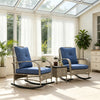Three-Piece PE Wicker Rocking Chair Patio Set