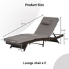 Outdoor Wicker Chaise Lounge with Adjustable Backrest, Armrests and