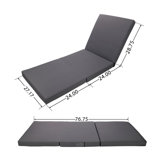 Acacia Wood Chaise Lounge with Water-Resistant Cushion
