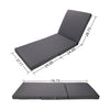 Black Acacia Wood Chaise Lounge with Dark Grey Cushion
