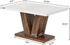 47" White Oak Dining Table with Heavy Pedestal Base
