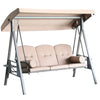 Three-Seat Outdoor Patio Swing with Canopy