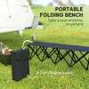 4-Seat Folding Outdoor Bench with Carry Bag