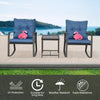 Blue 3-Piece Patio Bistro Set with Rocking Chairs