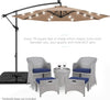 10-Foot Solar LED Offset Patio Umbrella with Easy Tilt