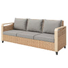Rattan 3-Seater Patio Sofa — Gray