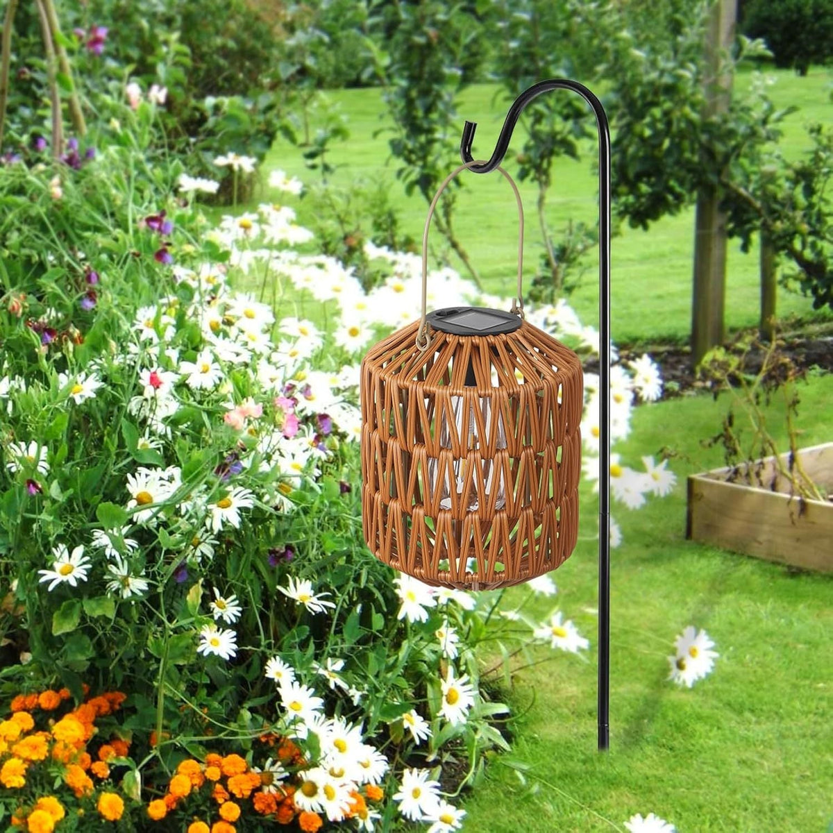 Solar Rattan Lanterns — Set of 2 — gallery image 6