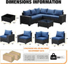 Six Piece All Weather Outdoor Wicker Sectional Sofa Set