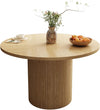 47" Round Fluted Farmhouse Dining Table, Natural Wood