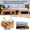 5-Piece Outdoor Sectional Sofa Set Solid Acacia Wood Beige with
