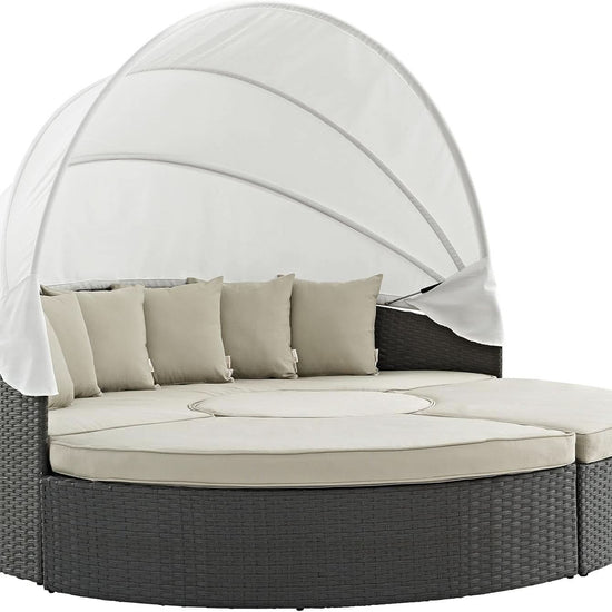 Inviting Outdoor Patio Sunbrella Sectional Daybed With Canopy-0