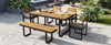6-Piece Acacia Wood Outdoor Dining Set with Table, Chairs & Bench