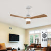 52-Inch Solid Wood 3-Blade Ceiling Fan with Light & Remote