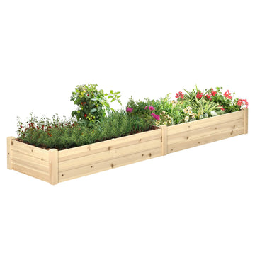 Solid Wood Raised Garden Bed with Two Planter Boxes, 96"