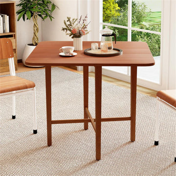 Convertible Drop-Leaf Dining Table, Walnut, Seats 2–4
