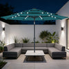 9.7 ft Teal Solar LED Patio Umbrella