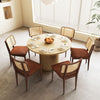 47" Round Fluted Farmhouse Dining Table, Natural Wood