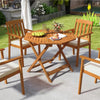 35.5" Solid Wood Octagon Patio Dining Table with Umbrella Hole