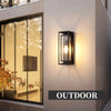 18-Inch Outdoor Wall Lantern in Matte Black, Set of 2