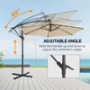 10 ft Round Cantilever Patio Umbrella with 18 LED Lights
