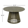 Round Acacia Wood Outdoor Dining Table — 47", Seats 4–6, Grey