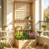 Cedar-Tone Raised Garden Planter with Trellis & Shelves