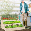 Three-Tier Elevated Fir Wood Raised Garden Bed