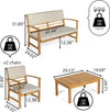 Barclay 4-Piece Acacia Wood Outdoor Patio Set, Teak Brown