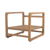 Acacia Wood Club Chair with Beige Cushion Set