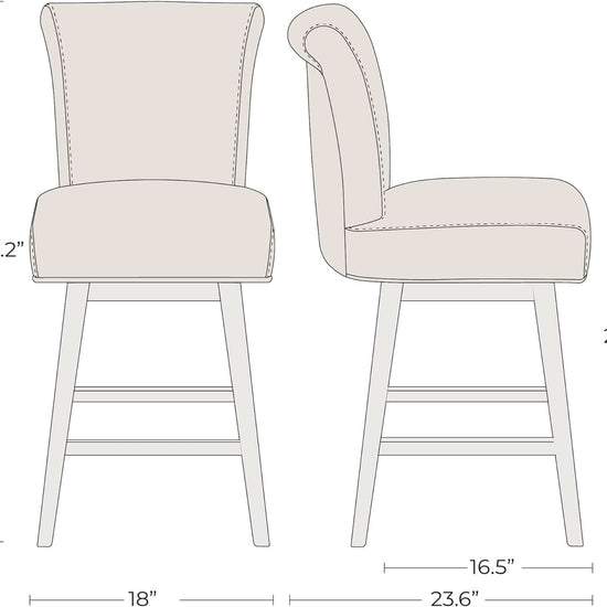 26 Inch Counter Height Swivel Bar Stools Set-2