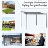 Cream White 10' x 10' Steel Pergola Gazebo with Canopy