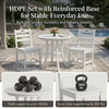 White 3-Piece Outdoor Bistro Set   Round Table Set   Patio Dining Set   2 Chairs