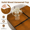 Square Floating Coffee Table with 4-Section Storage, Walnut & Black