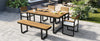6-Piece Acacia Wood Outdoor Dining Set with Table, Chairs & Bench