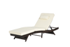 Outdoor Wicker Chaise Lounge with Adjustable Backrest, Armrests and