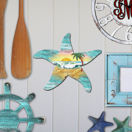 Starfish Coastal Wooden Door Decor