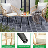 Three-Piece Wicker Bistro Set - Beige PE Rattan Table and Chairs