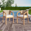 Acacia Wood Outdoor Dining Chairs, Set of 2