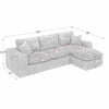 Modern Boucle L-Shaped Sectional Sofa with Two Moveable Ottomans,