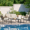 4-Piece Metal Patio Furniture Set with Cushions