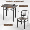 3-Piece Dining Set with Tuck-Under Chairs, Rustic Brown & Black