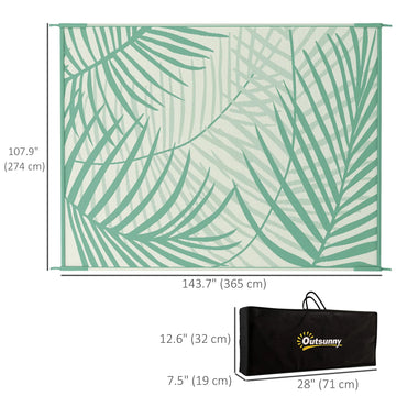 Reversible 9×12 Outdoor Rug with Carry Bag