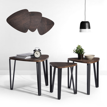 3-Piece Nesting Triangle End & Coffee Table Set